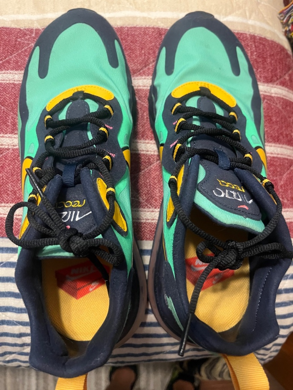 Nike Green and Yellow-Accent Men’s Athletic Sneakers